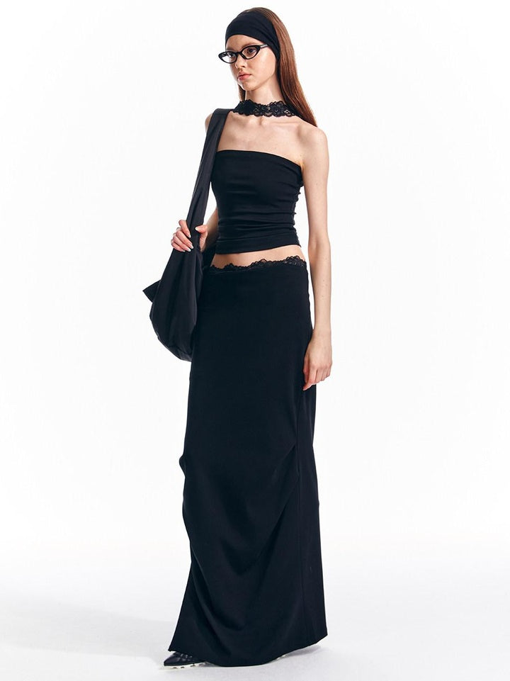 ALINNVSTUDIO Original Design Slim Fit Cotton Halter Short Solid Color Women Chic Tube Tops