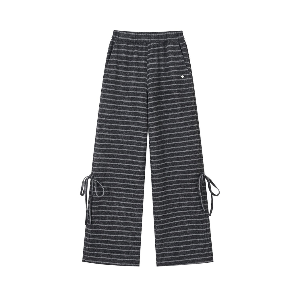 SOMESOWE_Striped_Bow_Pocket_Loose_Wide_Leg_Button_Split_Hem_Women_Sweatpants_MISSTT