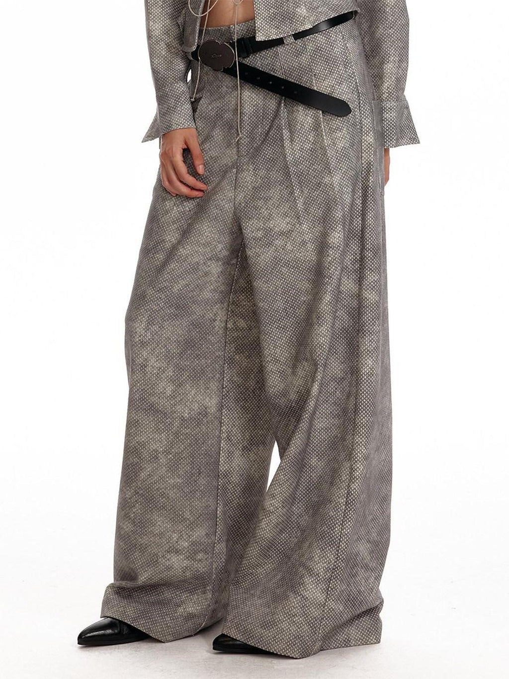 ALINNVSTUDIO Button Down Collar Long Sleeve Tailored Long Pants Youth Top & Pants Sets