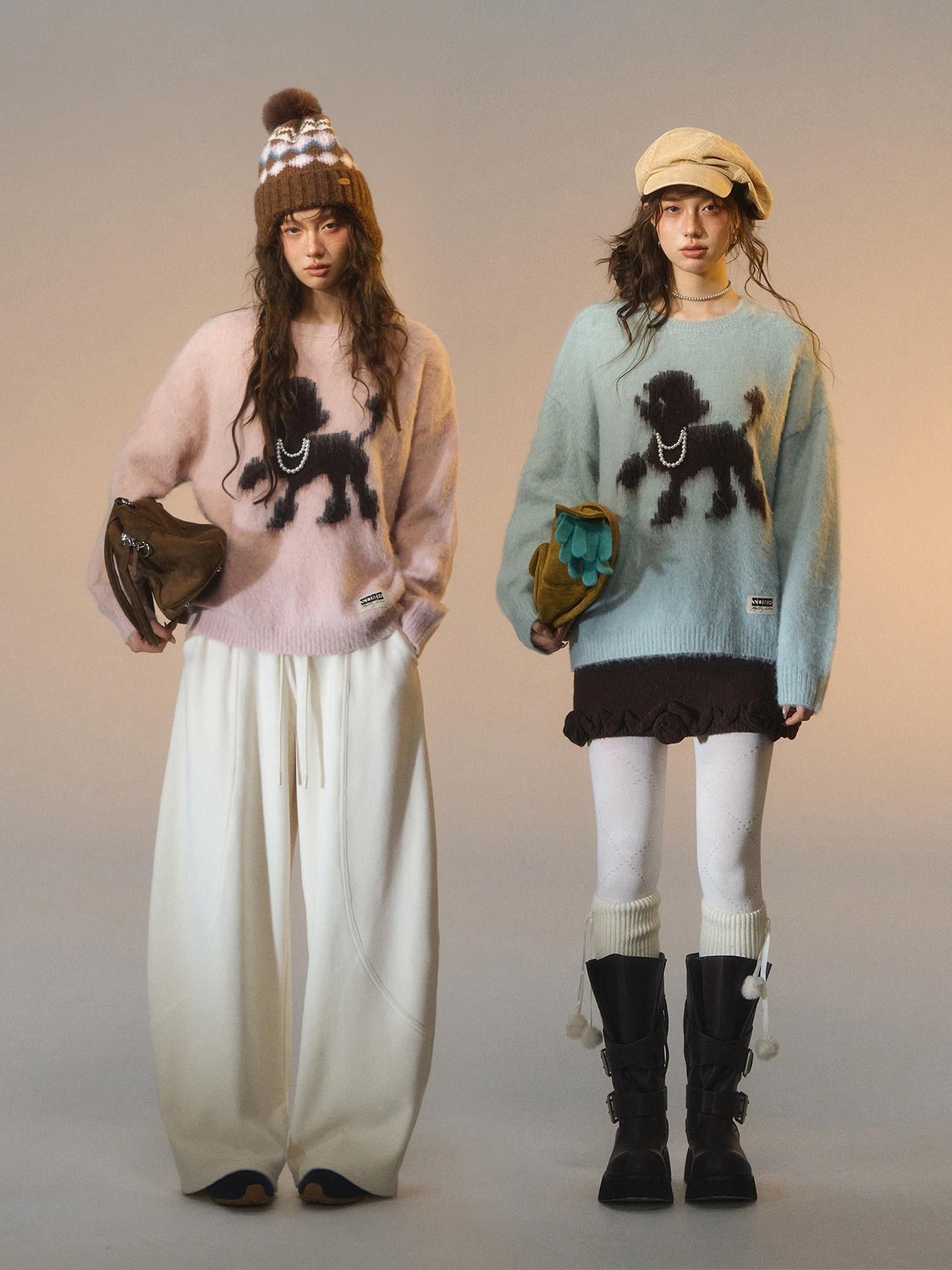 SOMESOWE Casual Two Piece Look Contrast Trim Tie Front Cardigan Women Sweaters