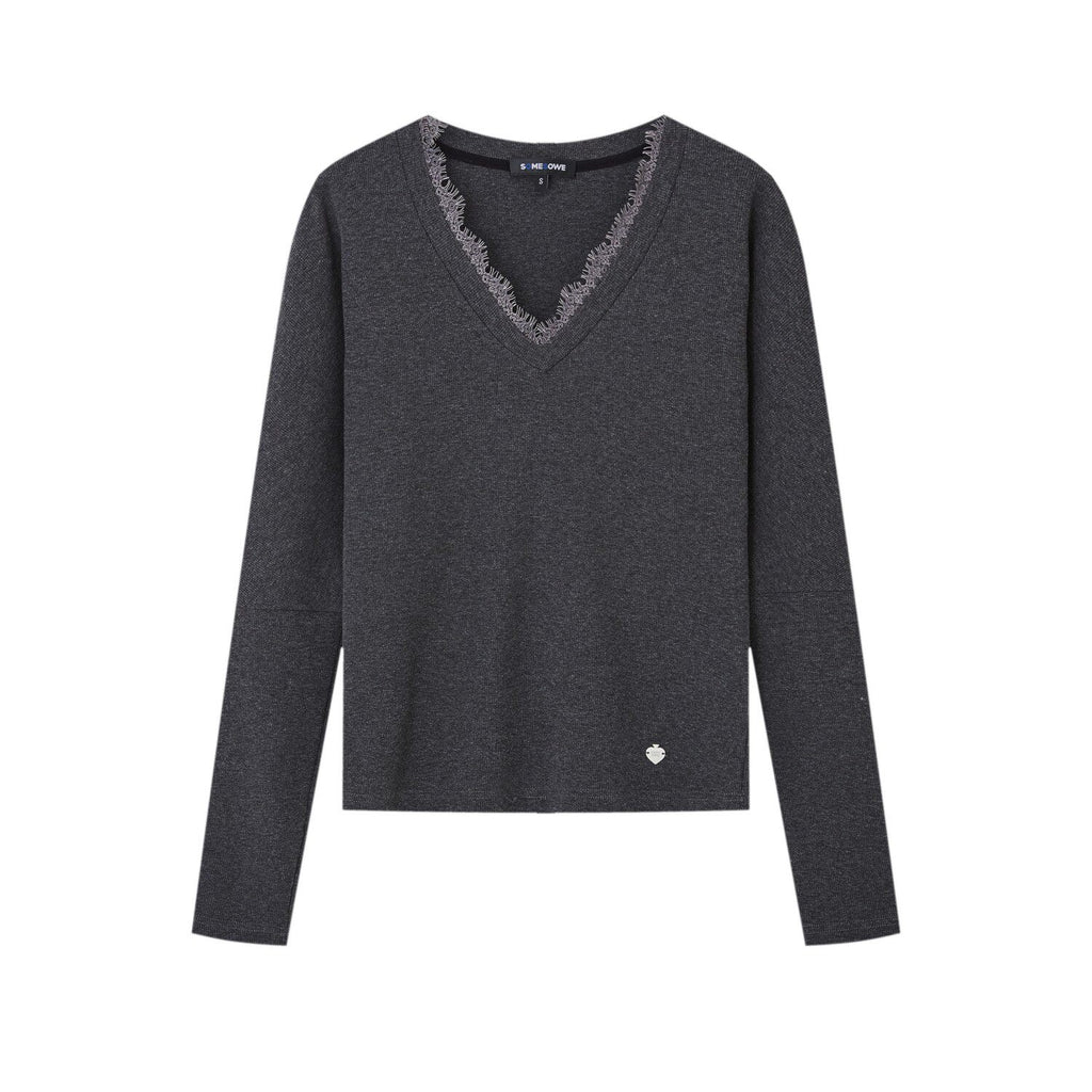 SOMESOWE_Cozy_Knit_V-neck_Cropped_Batwing_Top_Loose_Straight_Pants_Top_&_Pants_Sets_MISSTT