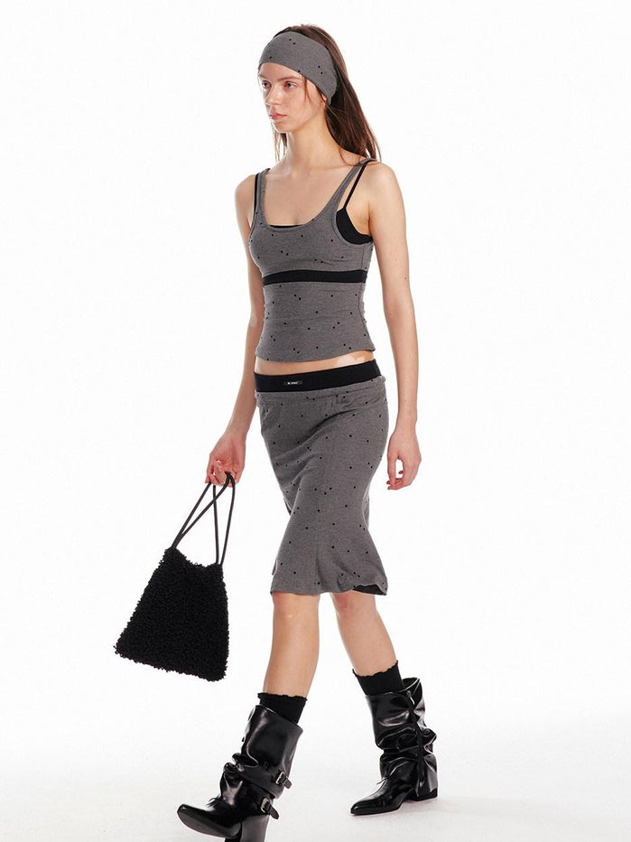 ALINNVSTUDIO Sexy Pullover Cami Two Piece Chic Casual Young Women Matching Top & Skirt Sets