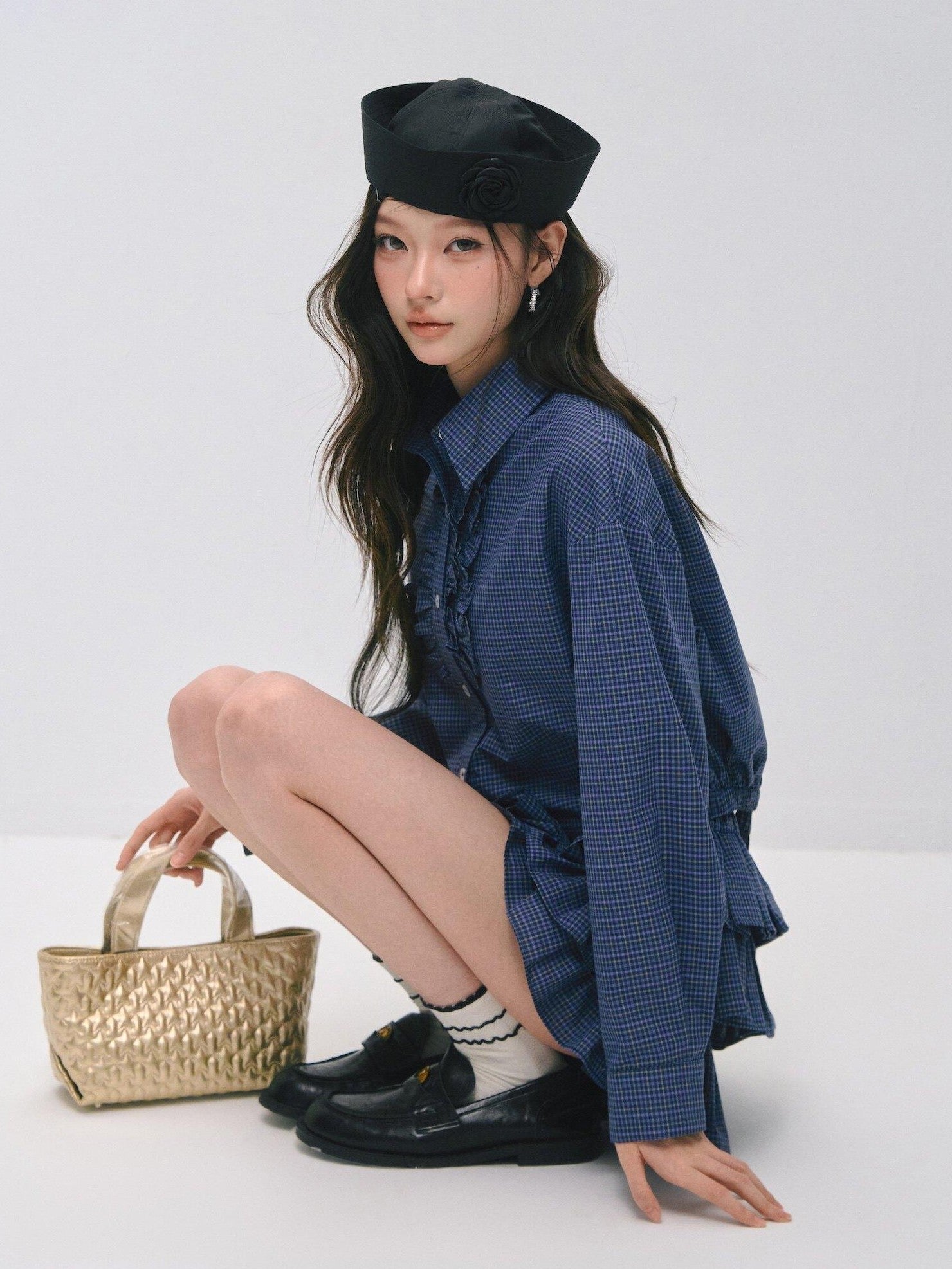 SOMESOWE Sexy Plaid High Waist Ruffle Patchwork Women Two Piece Mini Skirts