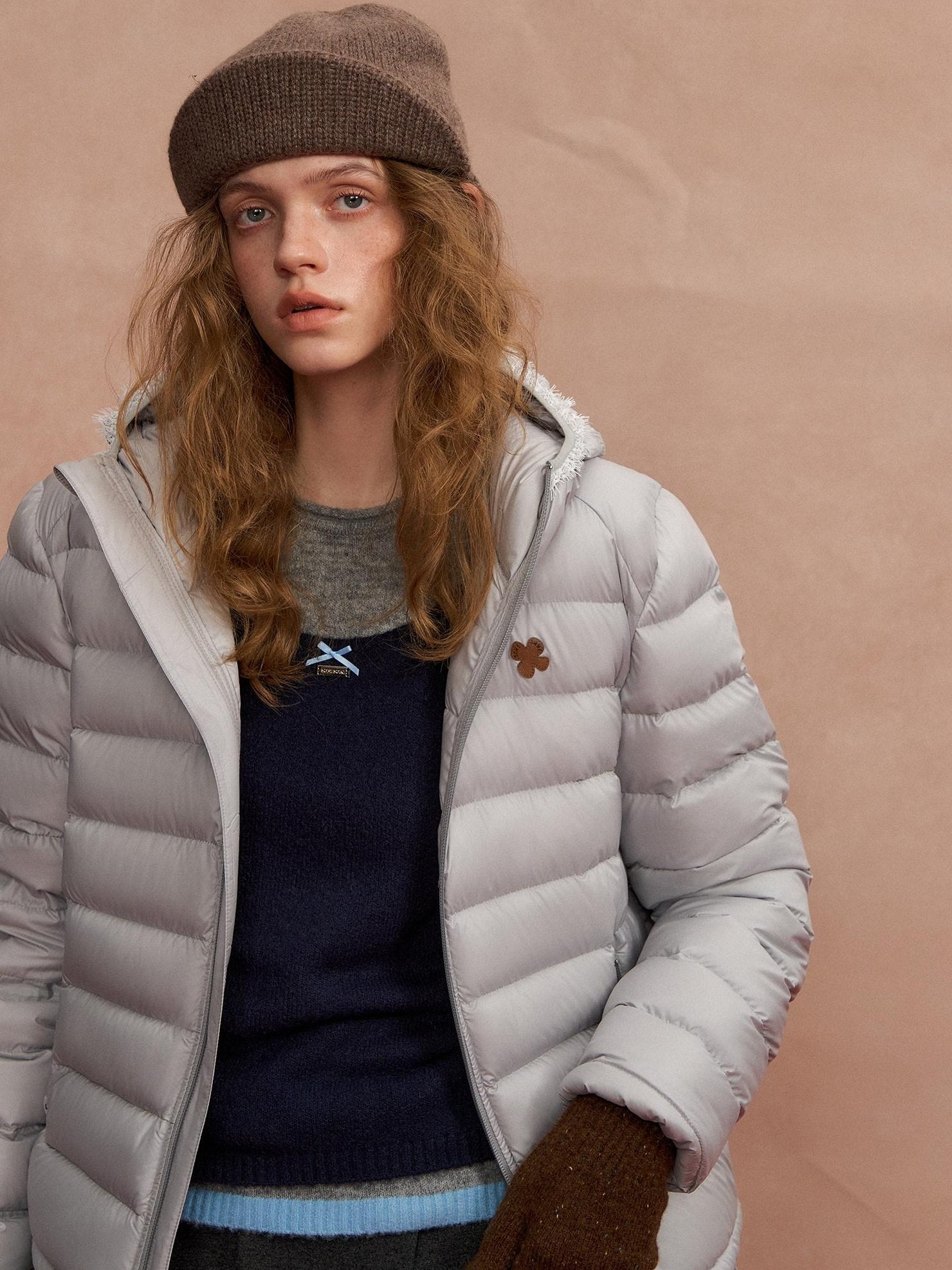 SOMESOWE Ultra Warm 90 Percent Duck Down Regular Fit Hooded Women Gray Down Jackets