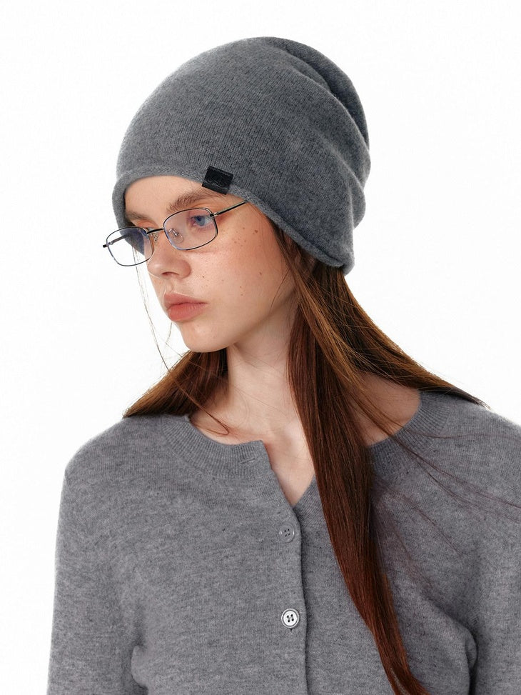 ALINNVSTUDIO Soft Wool Warm Casual Round Top Unisex One Size Black Grey Classic Beanies