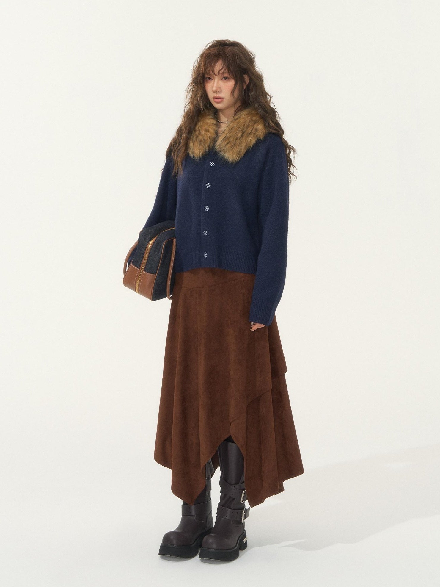SOMESOWE Lightweight Knit Button Front Minimal Workwear Women Long Sleeve Cardigans
