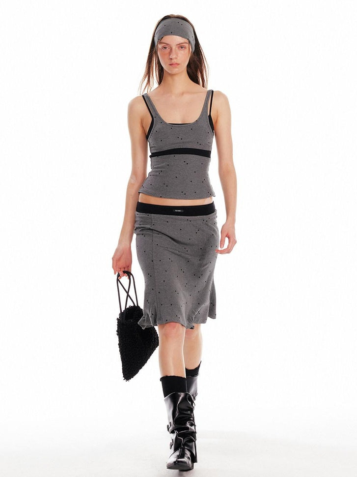 ALINNVSTUDIO Sexy Pullover Cami Two Piece Chic Casual Young Women Matching Top & Skirt Sets