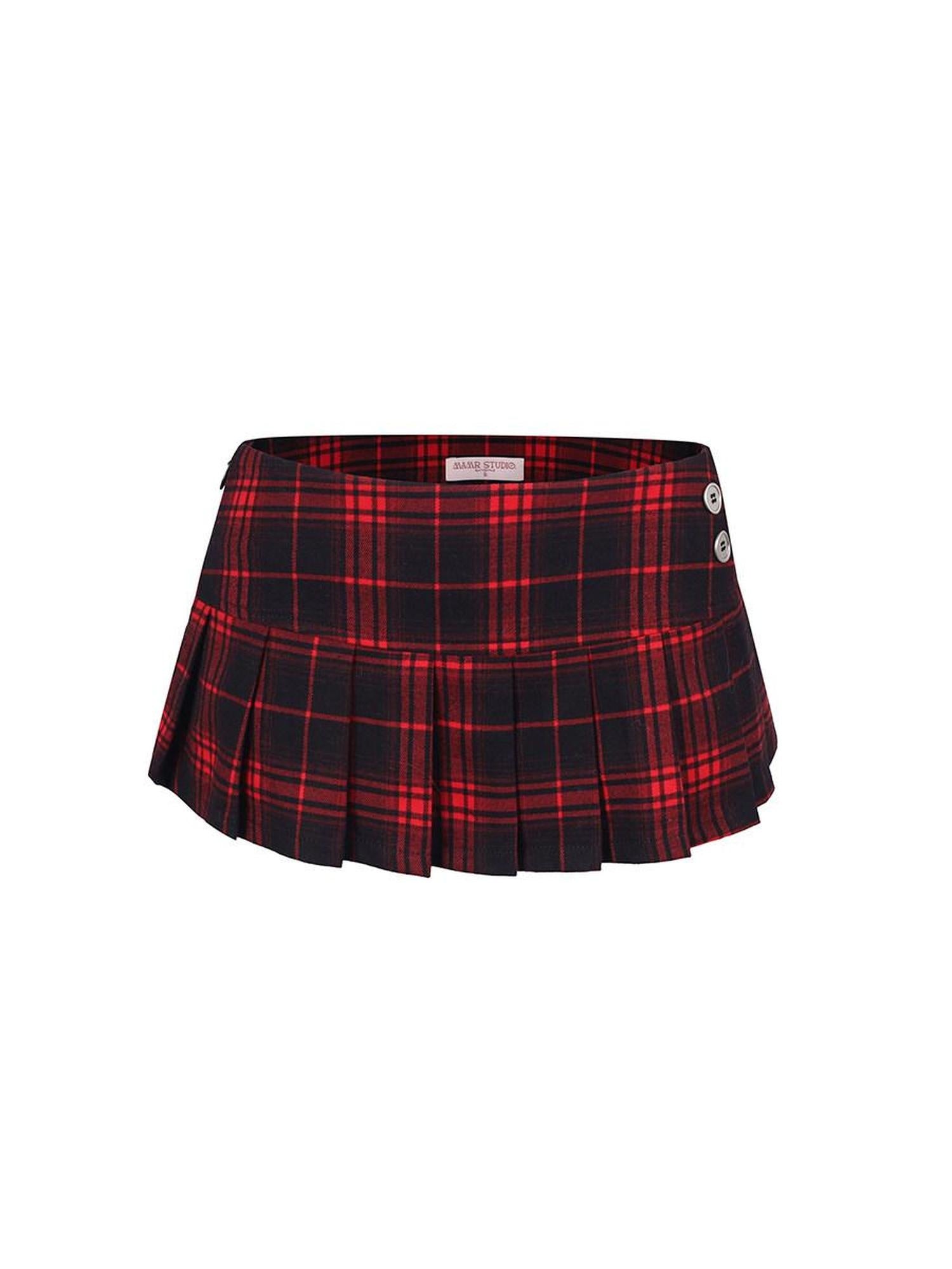 DeleteEx Stretch Plaid High Waist A Line Casual Schoolgirl Women Mini Skirts