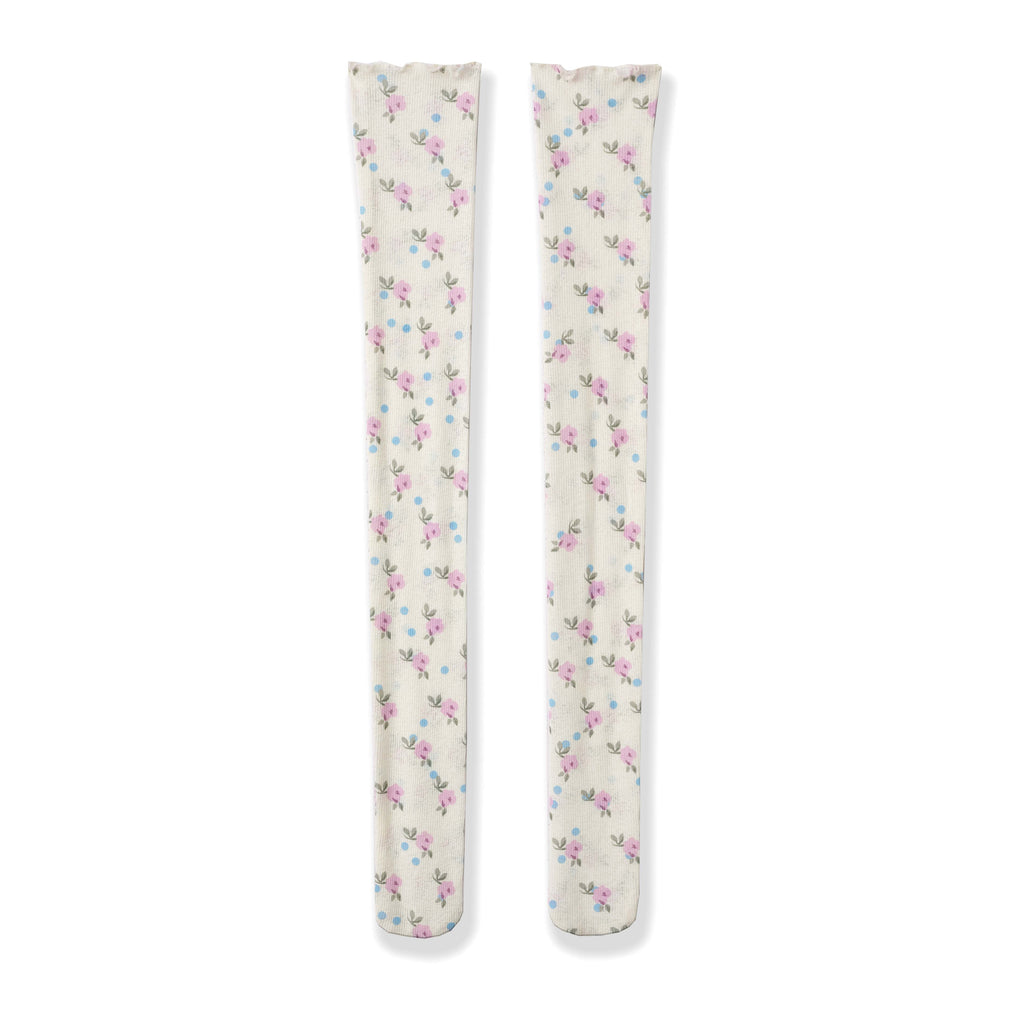 DeleteEx_Breathable_Comfortable_Sweet_Floral_Crew_For_Women_Yellow_White_Socks_MISSTT