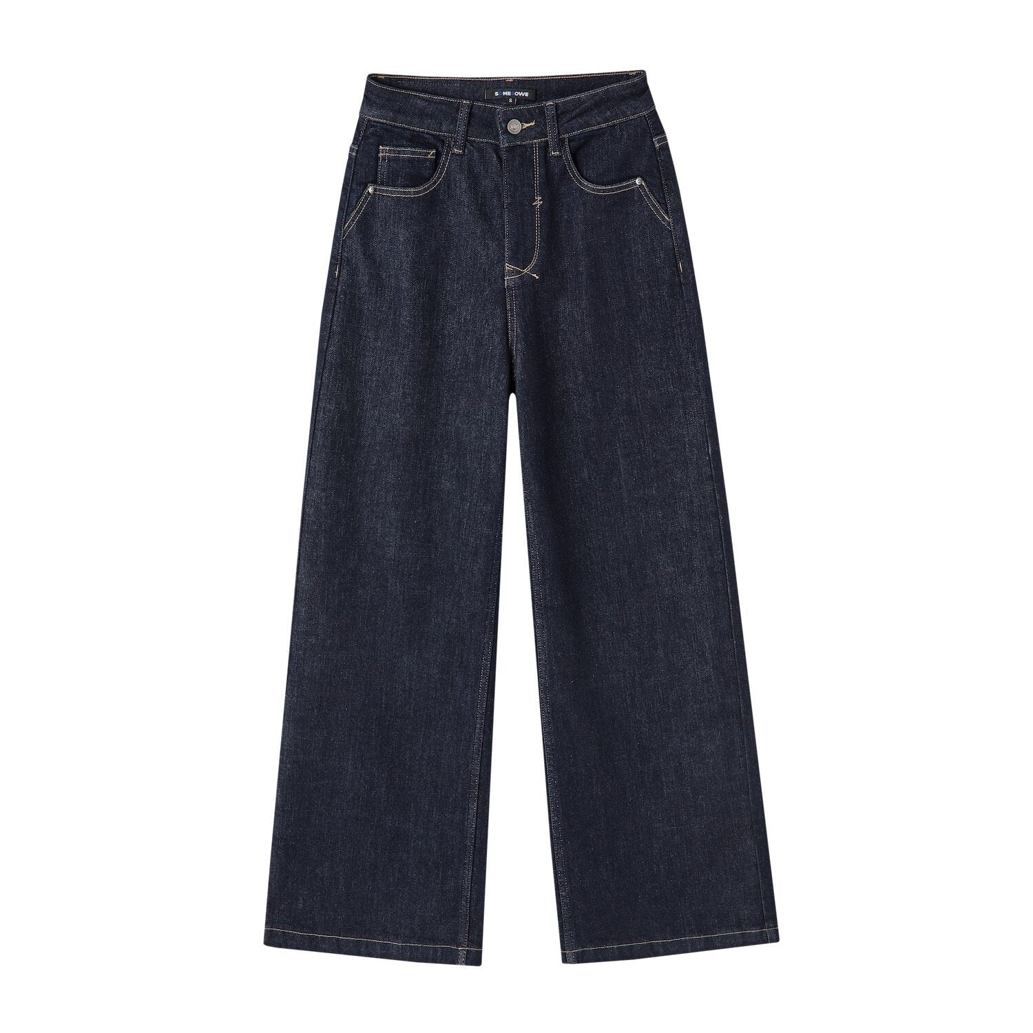 SOMESOWE_High_Rise_Stretch_Pleated_Pocket_Women_Dark_Cotton_Denim_Straight_Leg_Jeans_MISSTT
