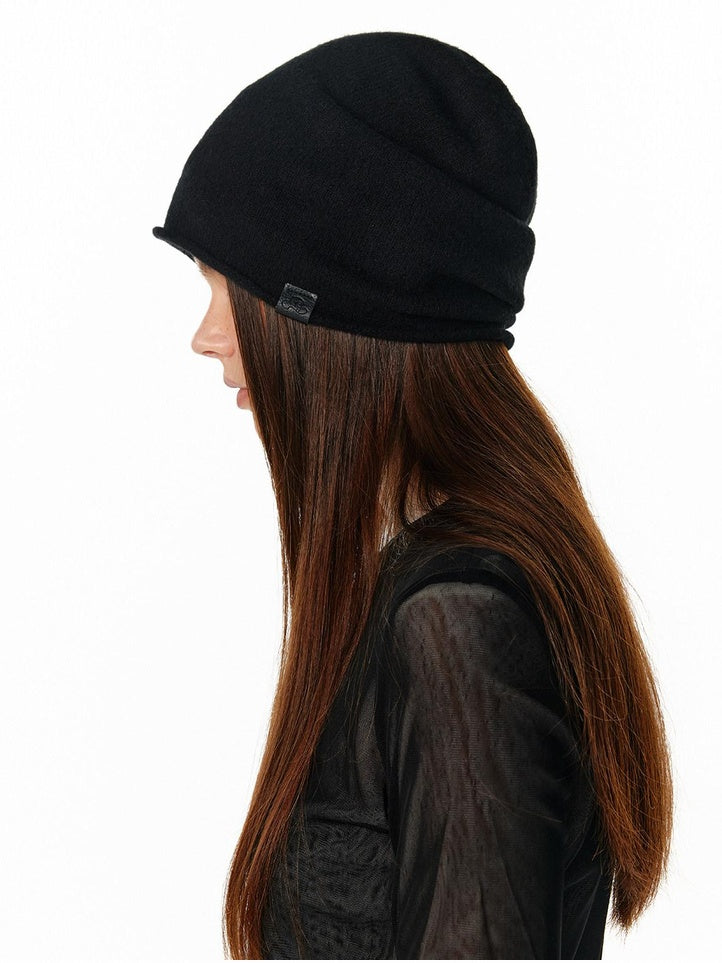 ALINNVSTUDIO Soft Wool Warm Casual Round Top Unisex One Size Black Grey Classic Beanies