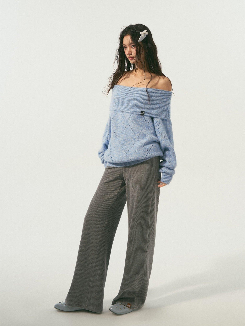 SOMESOWE Soft Polyester Wool Blend Casual Boat Neck Knit Women Sweaters