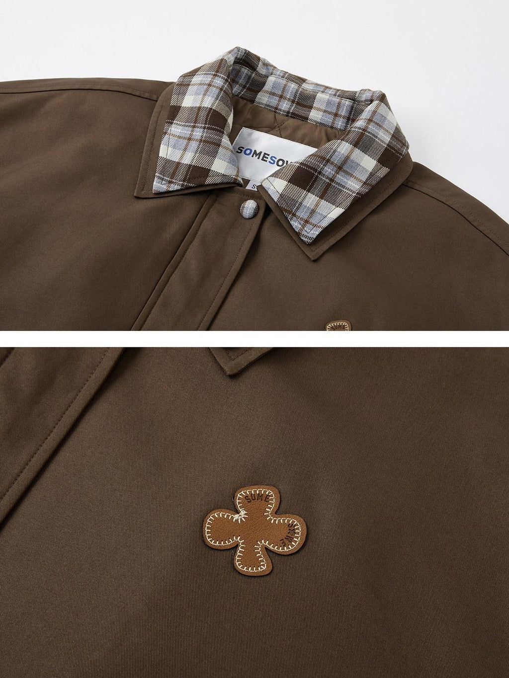 SOMESOWE Lightweight Polyester Loose Fit Casual Lapel Zipper Women Brown Bomber Jackets