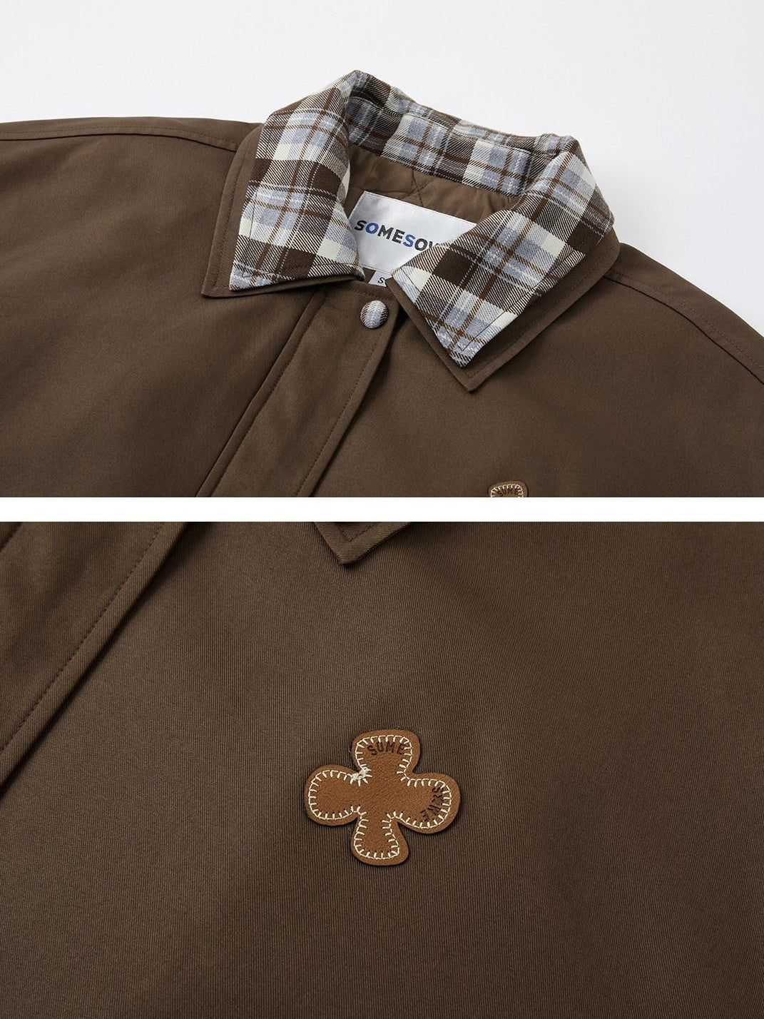 SOMESOWE Lightweight Polyester Loose Fit Casual Lapel Zipper Women Brown Bomber Jackets