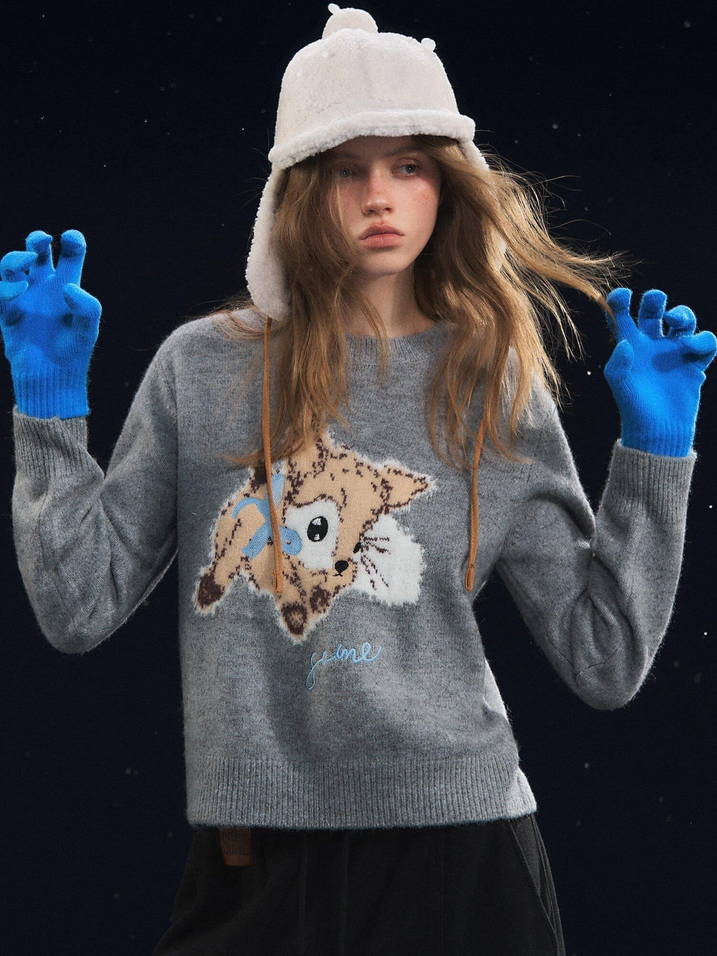 SOMESOWE Animal Colorblock Casual Regular Fit Women Daily Knit Pullover Sweaters