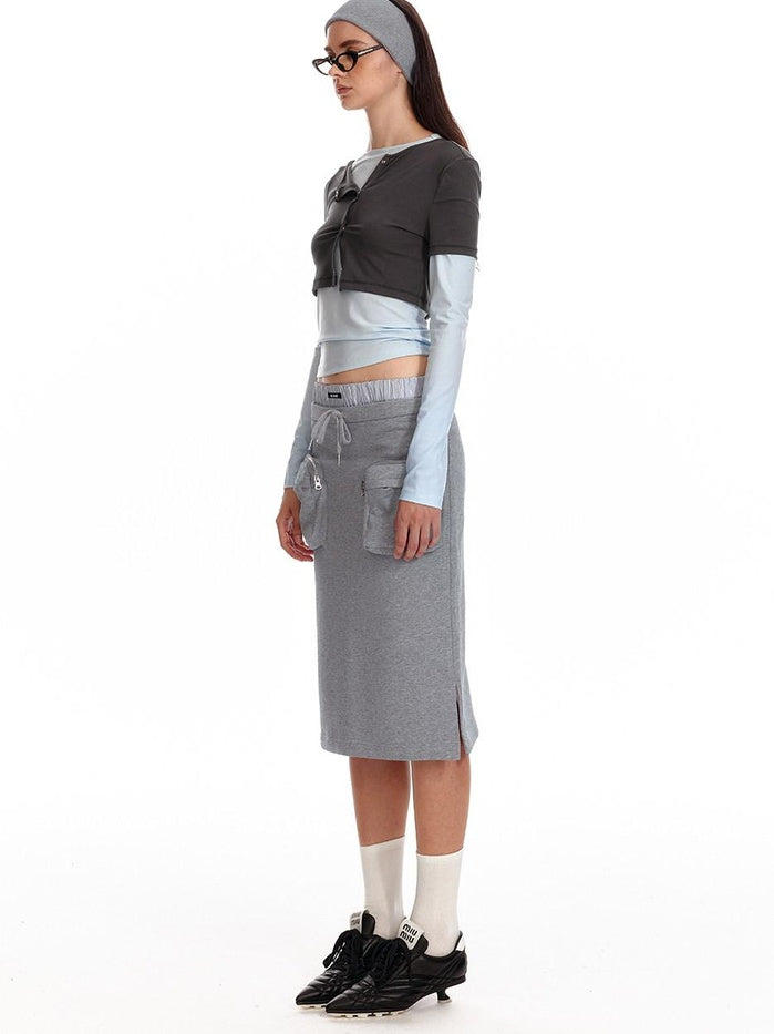 ALINNVSTUDIO Low Waist Bodycon Office Commuter Women Pencil Slim Midi Skirts
