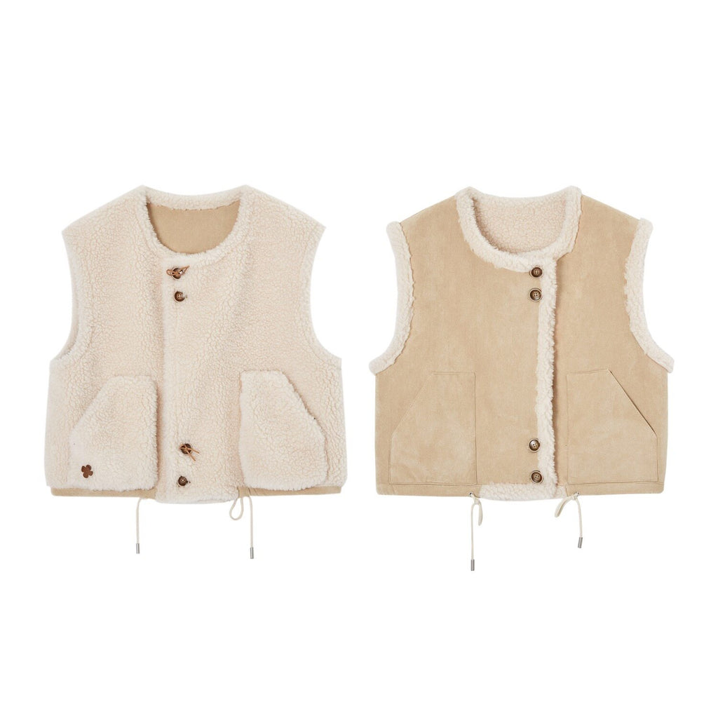 SOMESOWE_Warm_Versatile_Beige_Vest_Round_Neck_Single_Button_Outerwear_Leather_Jackets_MISSTT