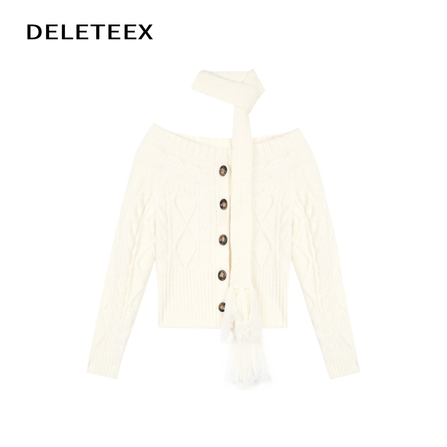 DeleteEx_Cozy_Knit_Blend_Slim_Fit_Office_Boat_Neck_Short_Single_Row_Cardigan_Sweaters_MISSTT