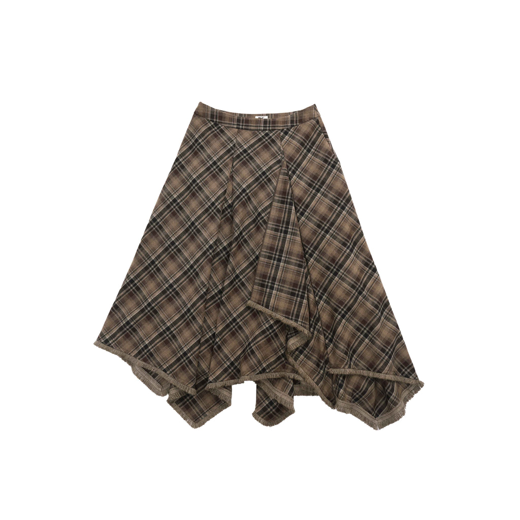 someonesometimes_High_Waist_Vintage_Irregular_Hem_Loose_Fit_Olive_Check_Casual_Women_Maxi_Skirts_MISSTT