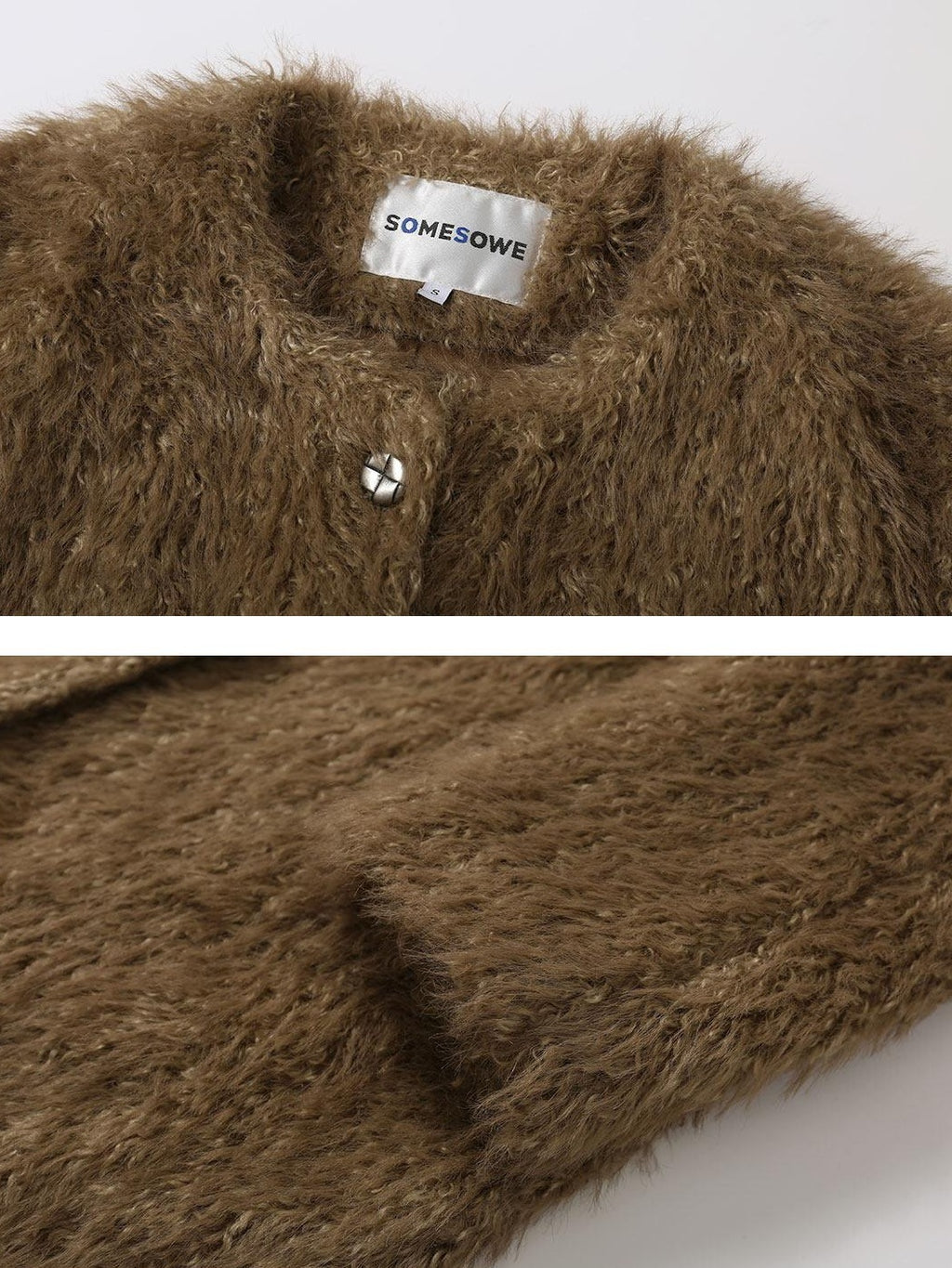 SOMESOWE Versatile Button Front Lapel Relaxed Fit Commuter Solid Khaki Long Coats