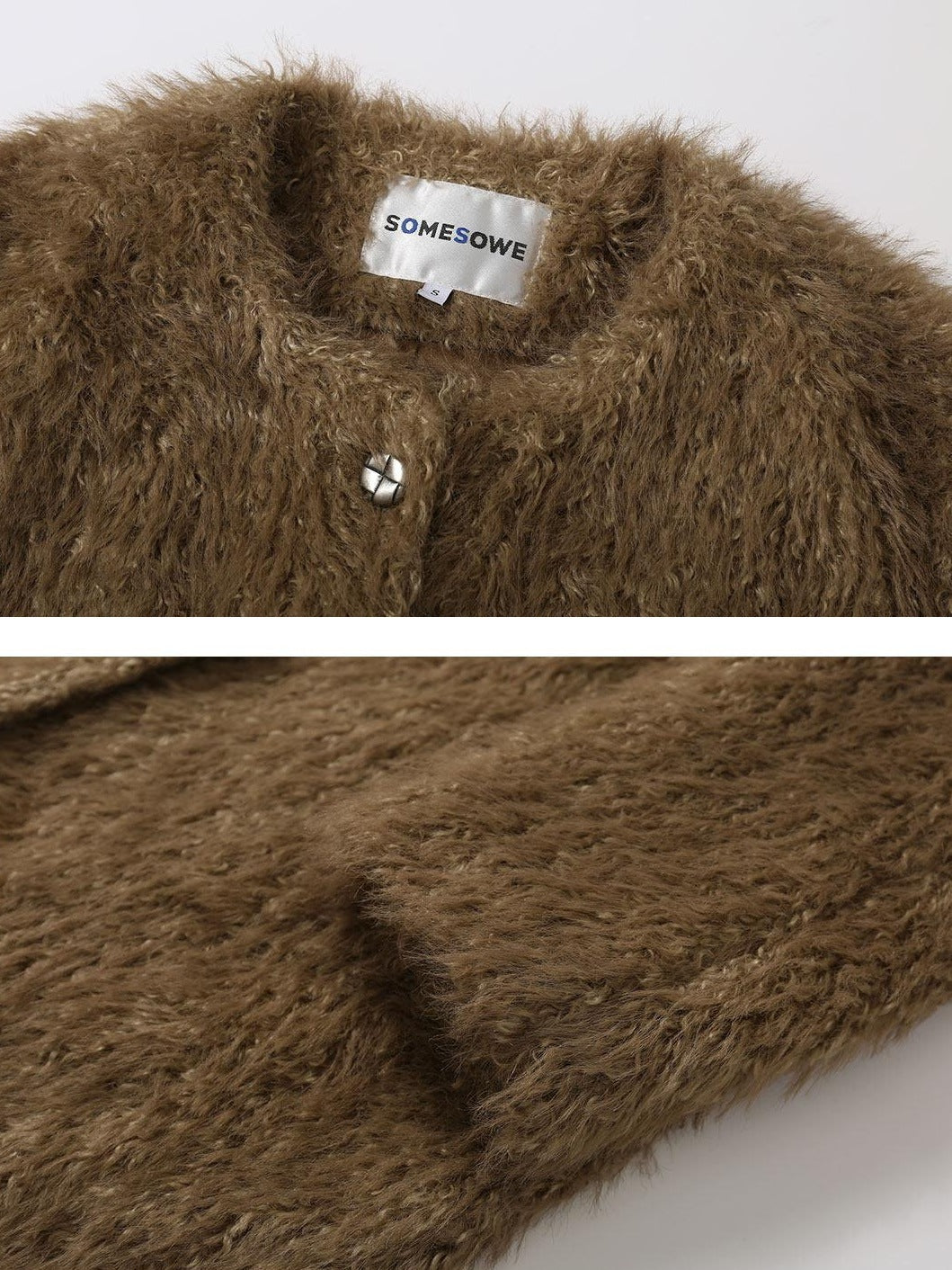 SOMESOWE Versatile Button Front Lapel Relaxed Fit Commuter Solid Khaki Long Coats