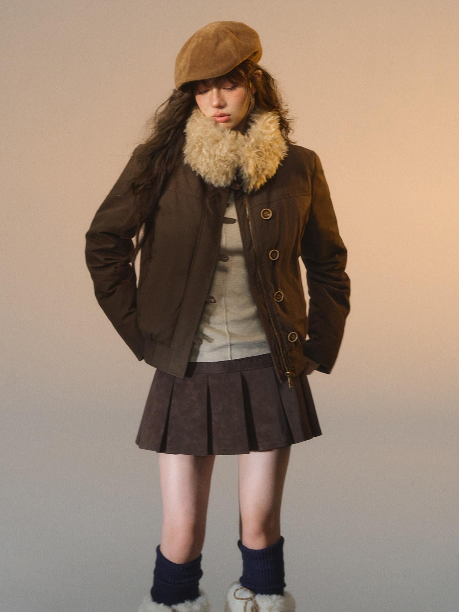 SOMESOWE Eco Friendly 90 Percent White Duck Down Warm Loose Fit Stand Collar Down Jackets