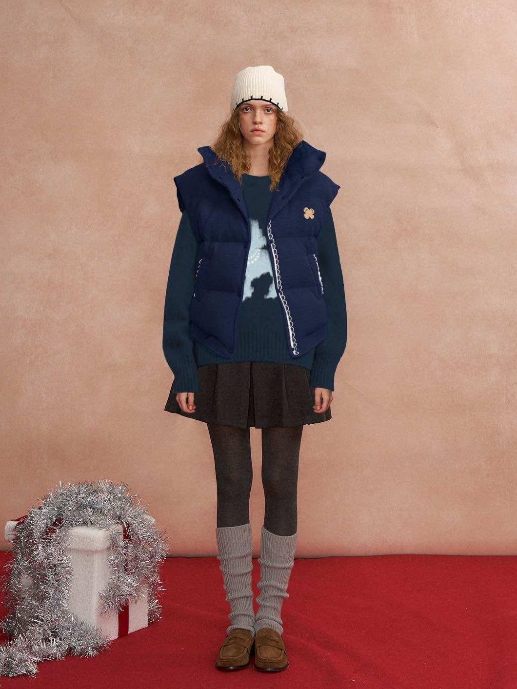 SOMESOWE Warm Quilted Vest Slim Regular Fit Navy Light Coffee Casual Puffer Jackets