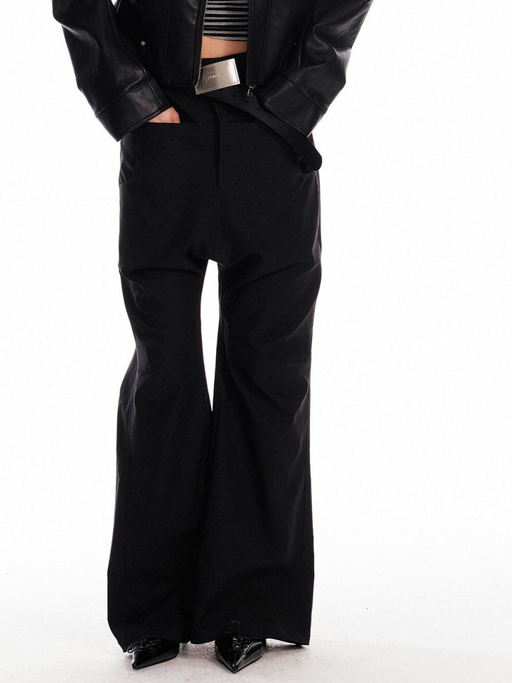 ALINNVSTUDIO Low Rise Baggy Loose Commuter Black Zippered Pockets Cargo Pants