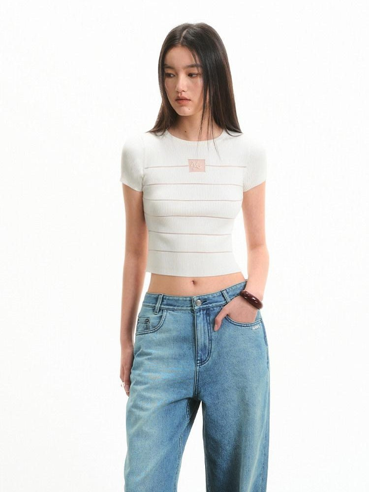 NAWSNOTAWEAR Thin Knit Slim Fit Solid Polo Collar Casual Women Pastel Shades Basic Crop Tops