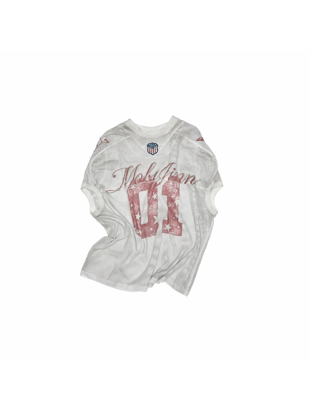 1JINN STUDIO 100% Cotton Slim Fit Distressed Cross Print Women Short Sleeve T-Shirts