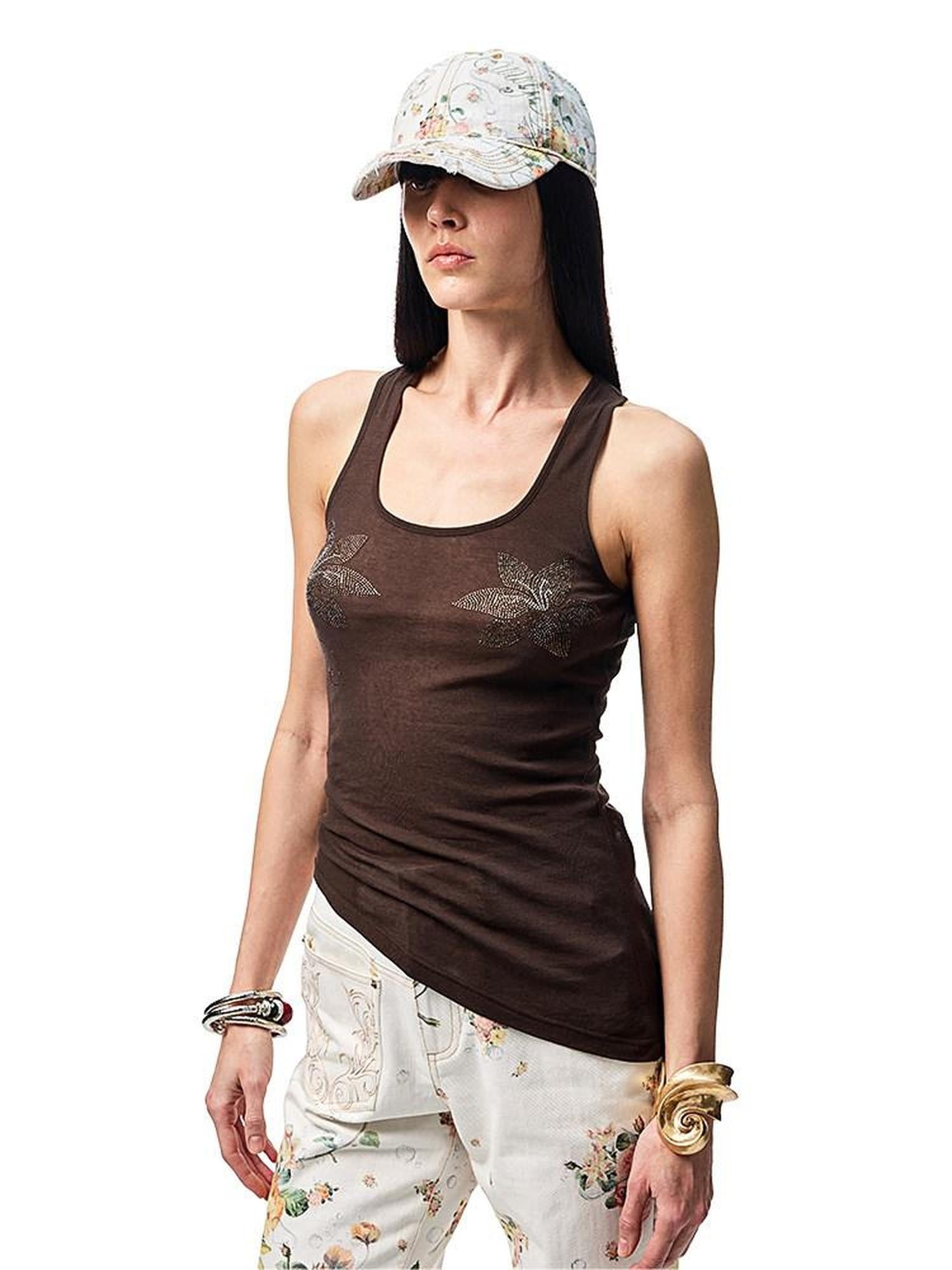 1JINN STUDIO 100 Percent Cotton Slim Fit Racerback Midlength Women Solid Tank Tops