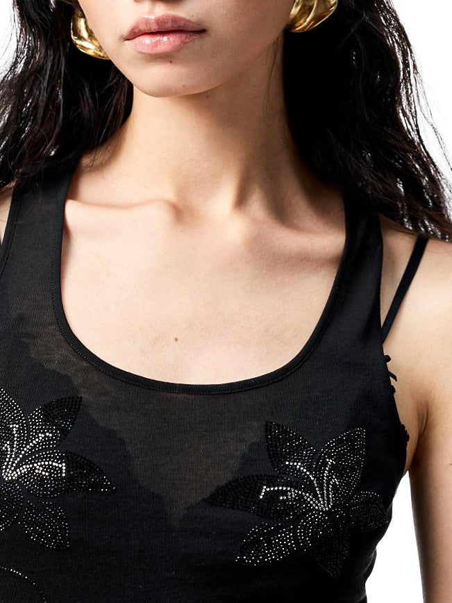 1JINN STUDIO 100 Percent Cotton Slim Fit Racerback Midlength Women Solid Tank Tops
