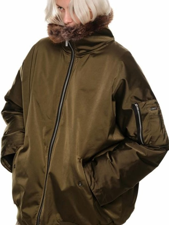 1JINN STUDIO 90 Percent Duck Down Insulated Regular Hoodless Zipper Women Parkas