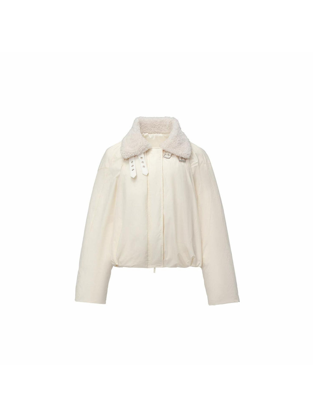 1JINN STUDIO 90 Percent White Duck Down Warm Straight Fit Pleated Commuter Puffer Jackets