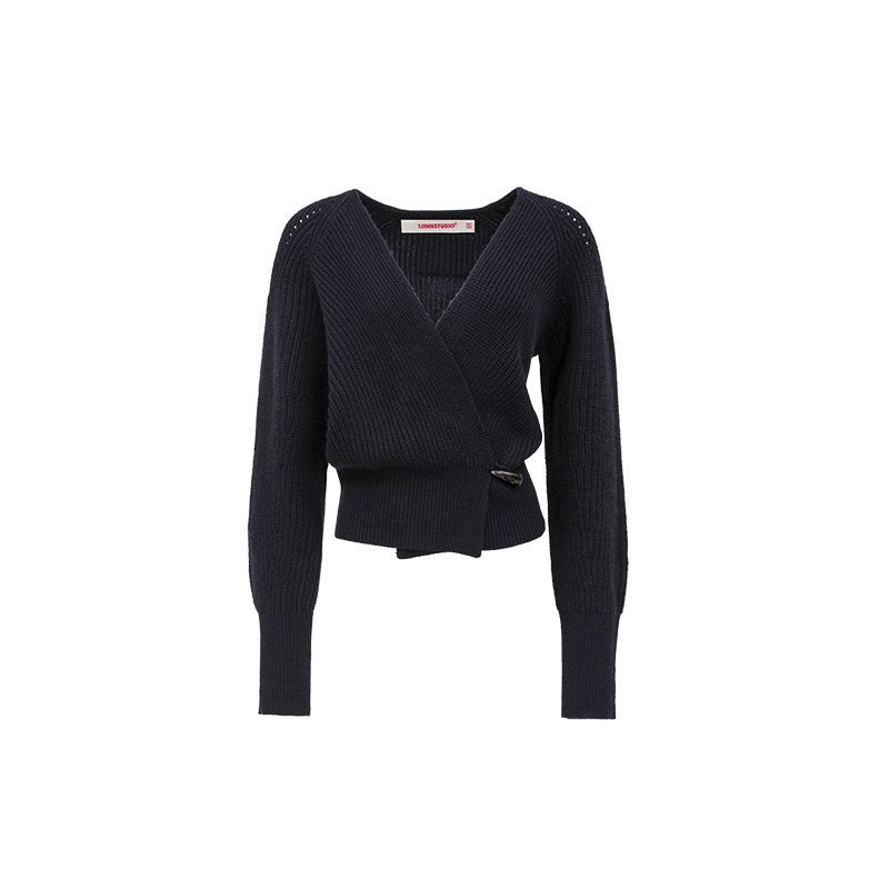 1JINN_STUDIO_Acrylic_Wool_Blend_Cinched_Waist_V-neck_Long_Sleeve_Women_Cardigans_MISSTT