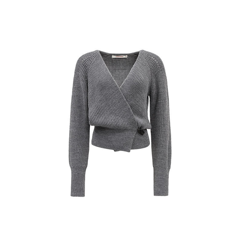 1JINN_STUDIO_Acrylic_Wool_Blend_Cinched_Waist_V-neck_Long_Sleeve_Women_Cardigans_MISSTT