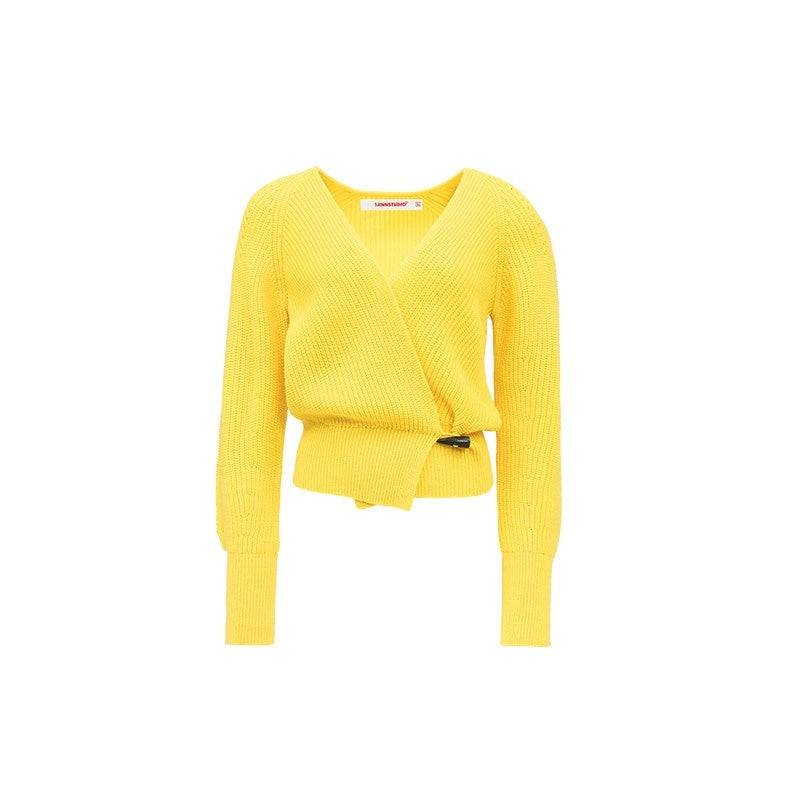 1JINN_STUDIO_Acrylic_Wool_Blend_Cinched_Waist_V-neck_Long_Sleeve_Women_Cardigans_MISSTT