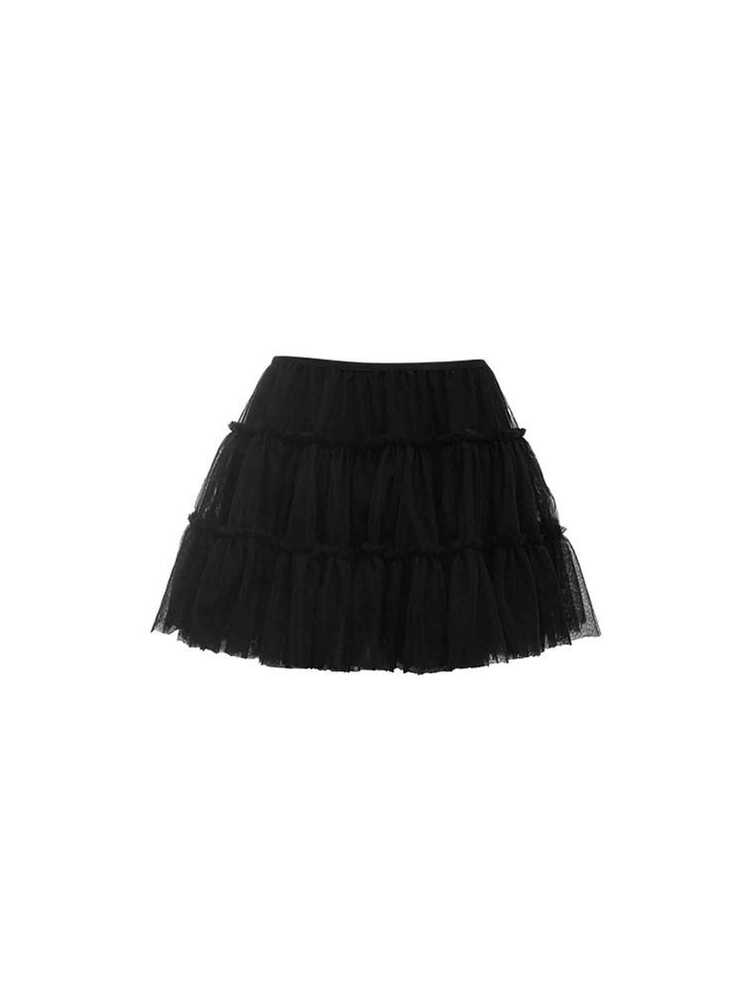 1JINN STUDIO Antistatic Sweet A Line Low Waist Loose Fit Solid Color Nylon Girls Mini Skirts