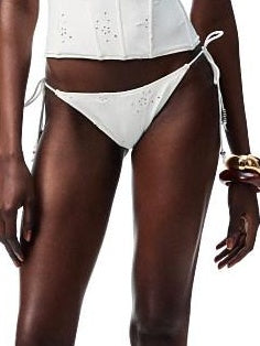 1JINN STUDIO Asymmetric Slim Fit Short Versatile White Jacquard Solid Swimwear S M L Bikinis