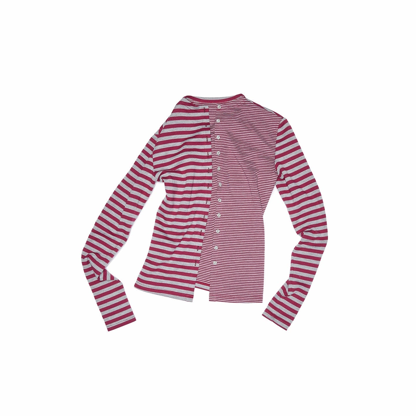 1JINN_STUDIO_Asymmetric_Slim_Workwear_Striped_Polyester_Cotton_Blend_Women_Top_&_Pants_Sets_MISSTT