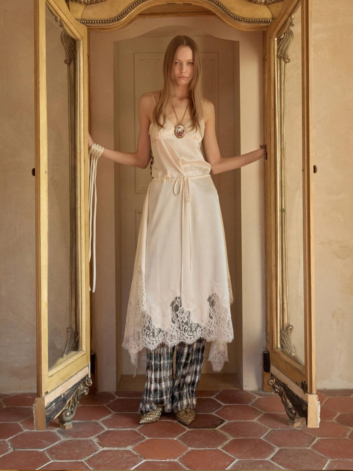 1JINN STUDIO Asymmetrical V-neck Cotton Sleeveless Slim H Cut Casual Women Maxi Dresses