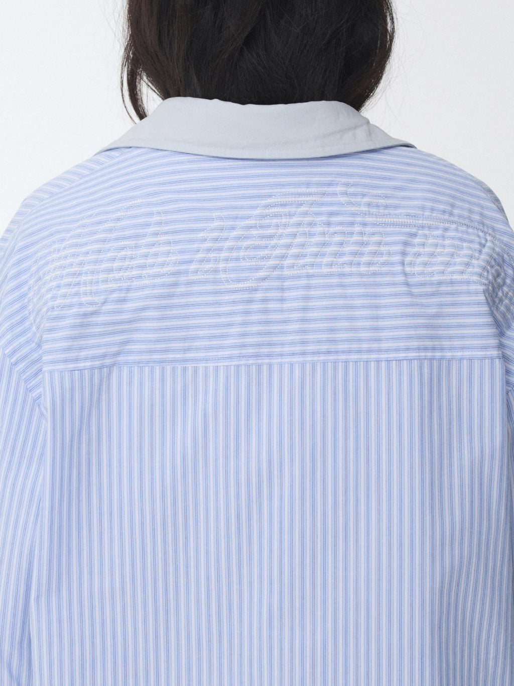 1JINN STUDIO Blue White Striped 3 Piece Tie Mini Skirt Jacket Women Top & Skirt Sets