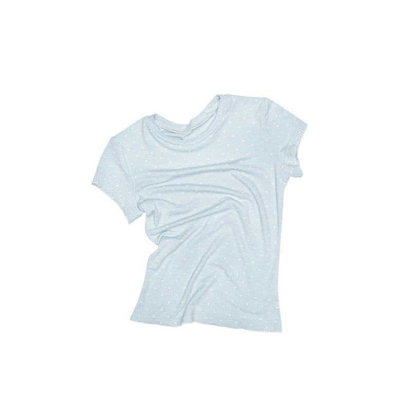1JINN_STUDIO_Bow_Slim_Fit_Round_Neck_Womens_Soft_Stretch_Viscose_Short_Sleeve_T-Shirts_MISSTT
