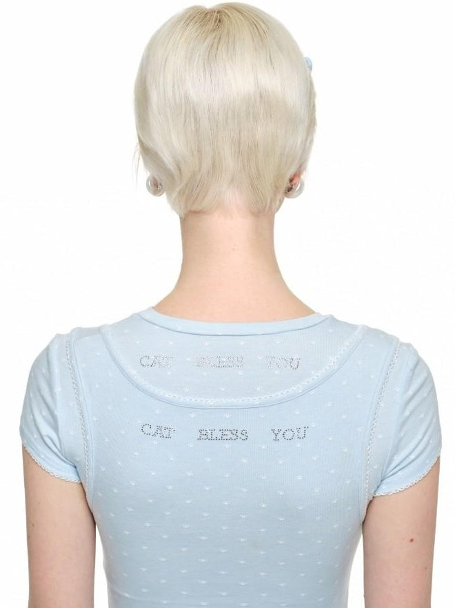 1JINN STUDIO Bow Slim Fit Round Neck Womens Soft Stretch Viscose Short Sleeve T-Shirts