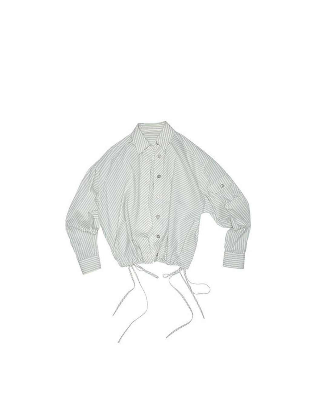 1JINN STUDIO Breathable 100% Cotton Striped Polo Loose Fit Longsleeve Women Top & Pants Sets