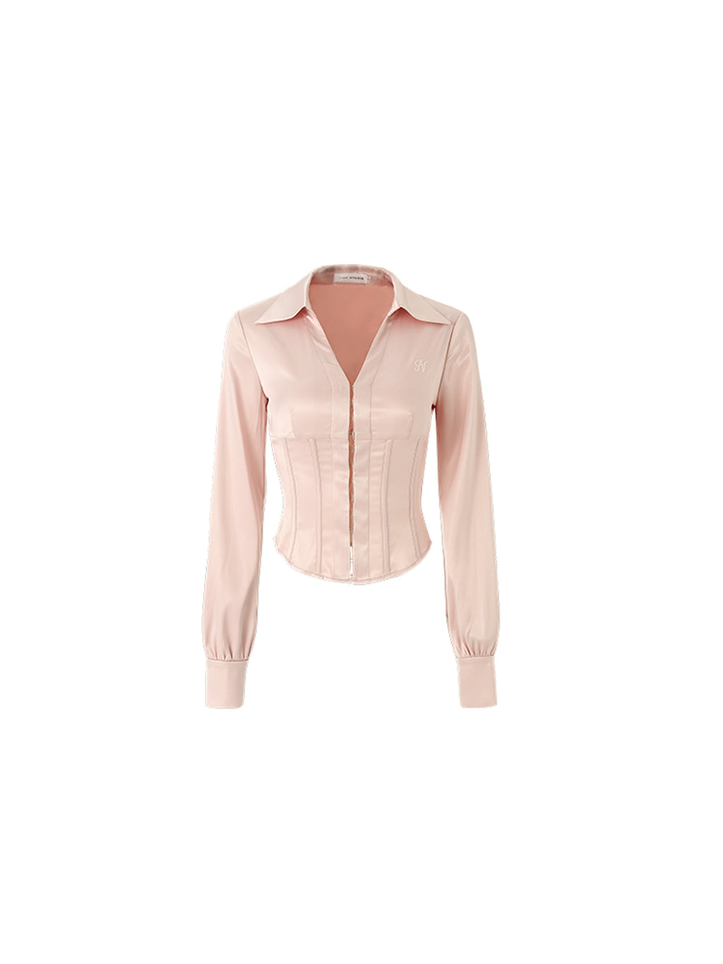 1JINN STUDIO Breathable Button Crew Neck High Waist Women Long Sleeve Street Shirts