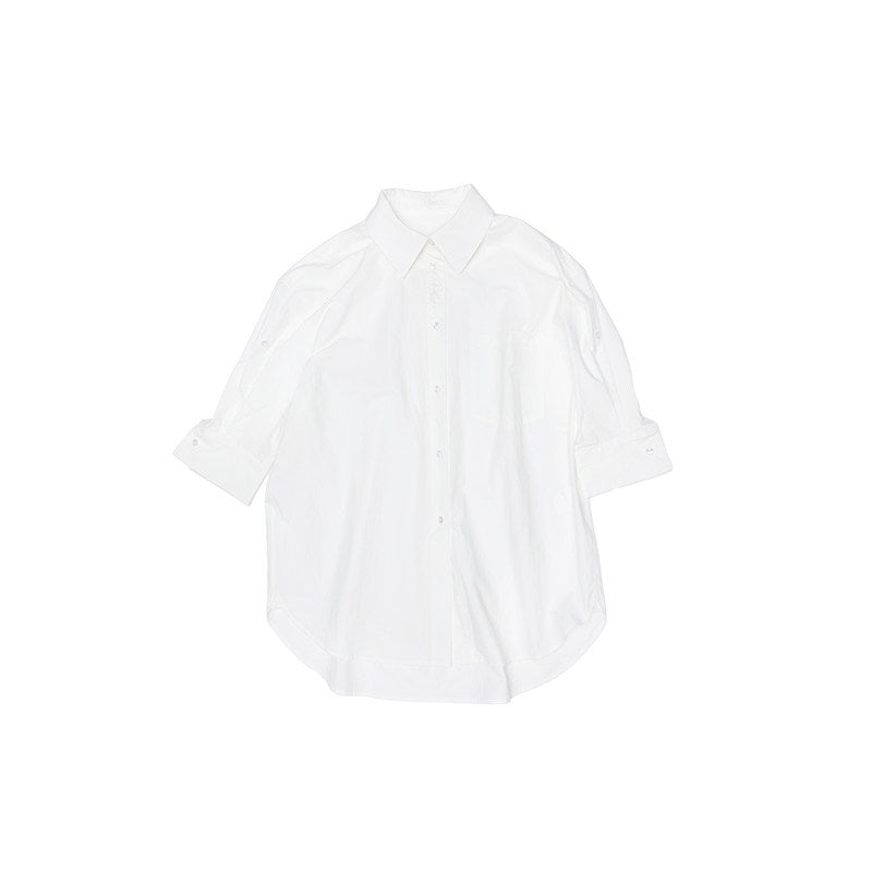 1JINN_STUDIO_Breathable_Cotton_Loose_Fit_Striped_Notched_Collar_Office_Top_&_Shorts_Sets_MISSTT