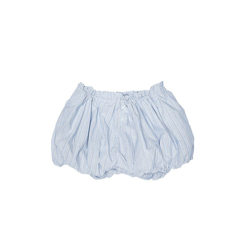 1JINN_STUDIO_Breathable_Cotton_Loose_Fit_Striped_Notched_Collar_Office_Top_&_Shorts_Sets_MISSTT