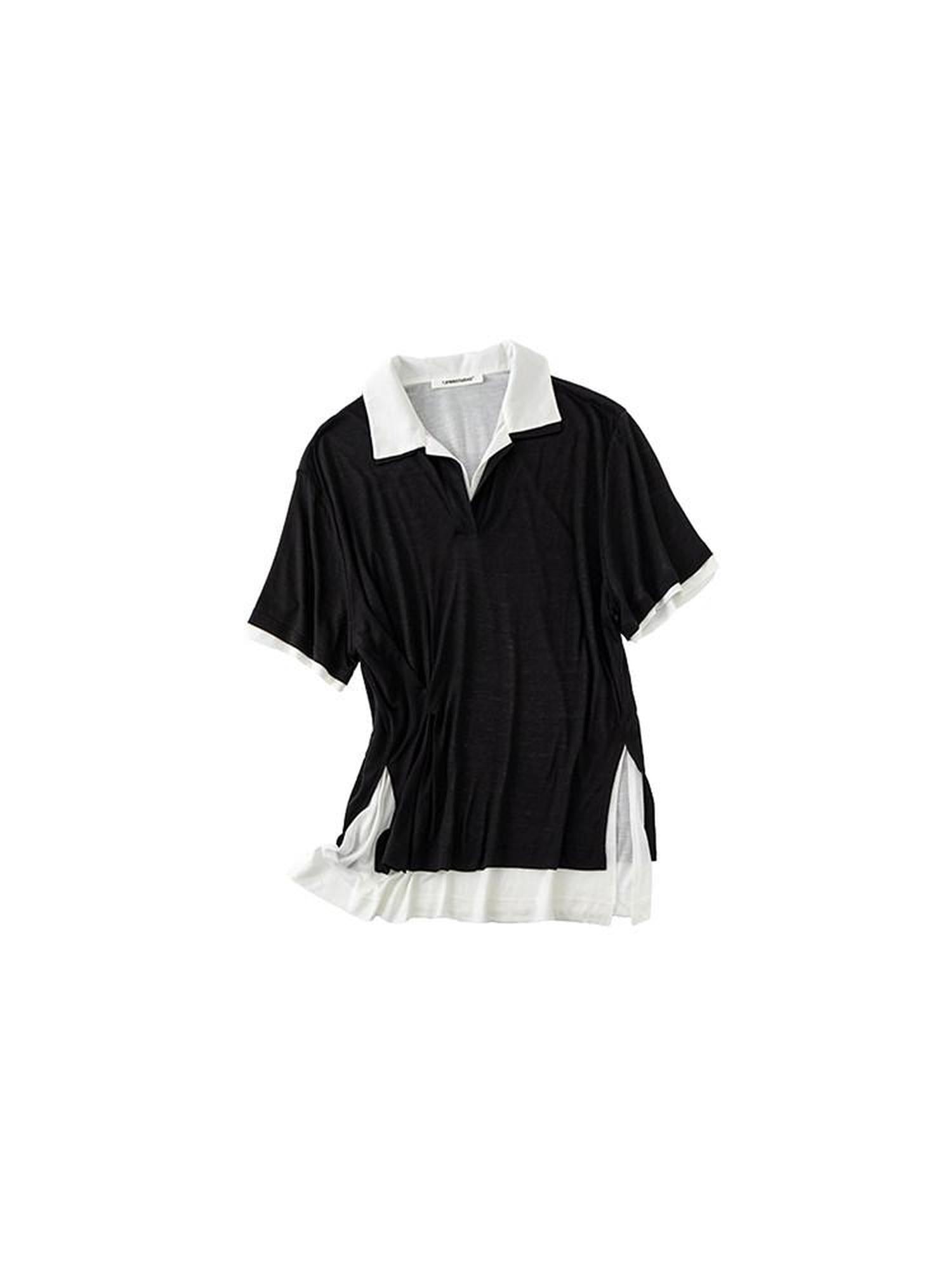 1JINN STUDIO Breathable Lyocell Acrylic Blend Slim Fit Polo Collar Casual Street Solid Polos