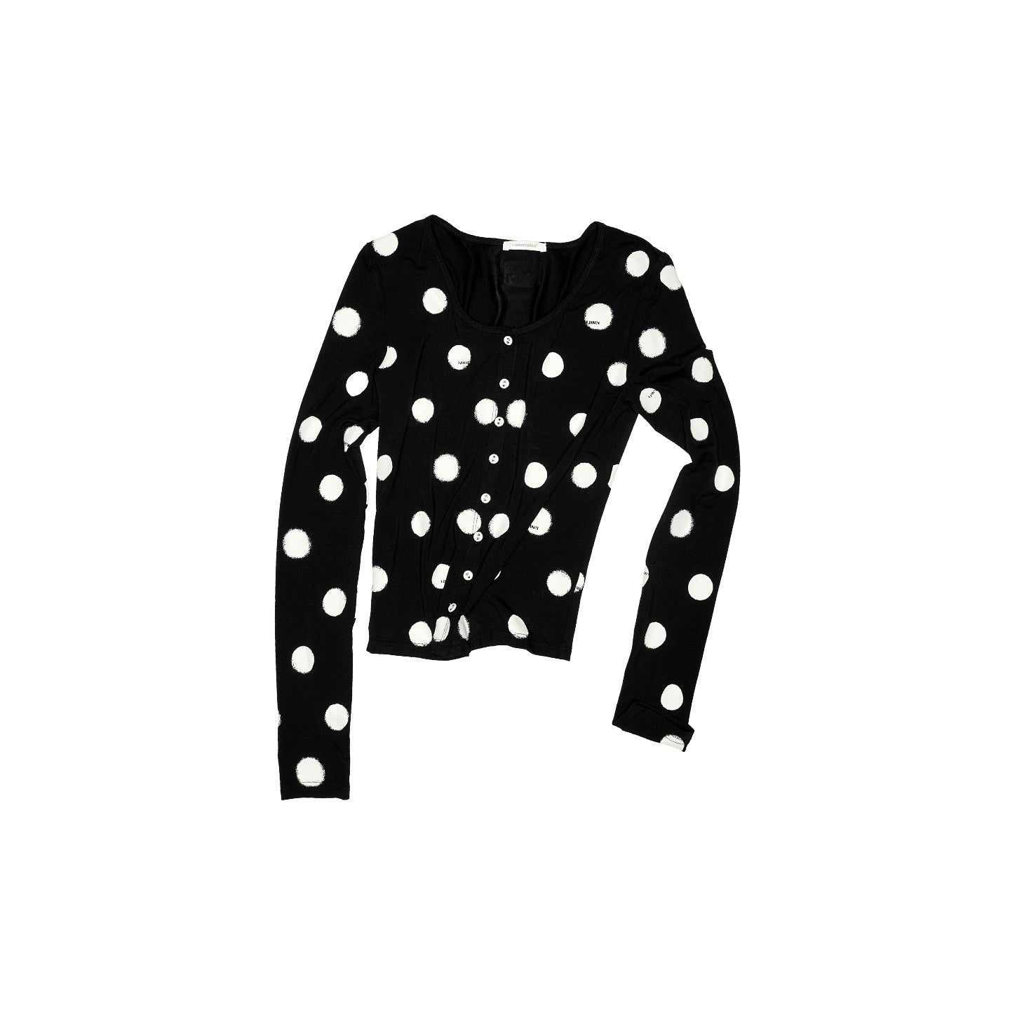 1JINN_STUDIO_Breathable_Polka_Dot_Colorblock_Cardigan_Long_Sleeve_Home_Women_Top_&_Pants_Sets_MISSTT